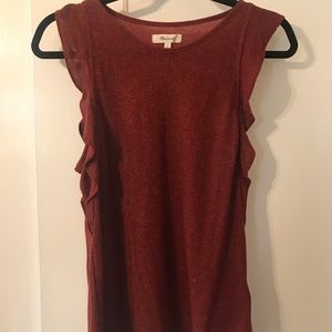 Madewell tank, burgundy color with some sparkle!
